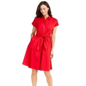 Charter Club Red Front Sinch Midi Dress Size 14
